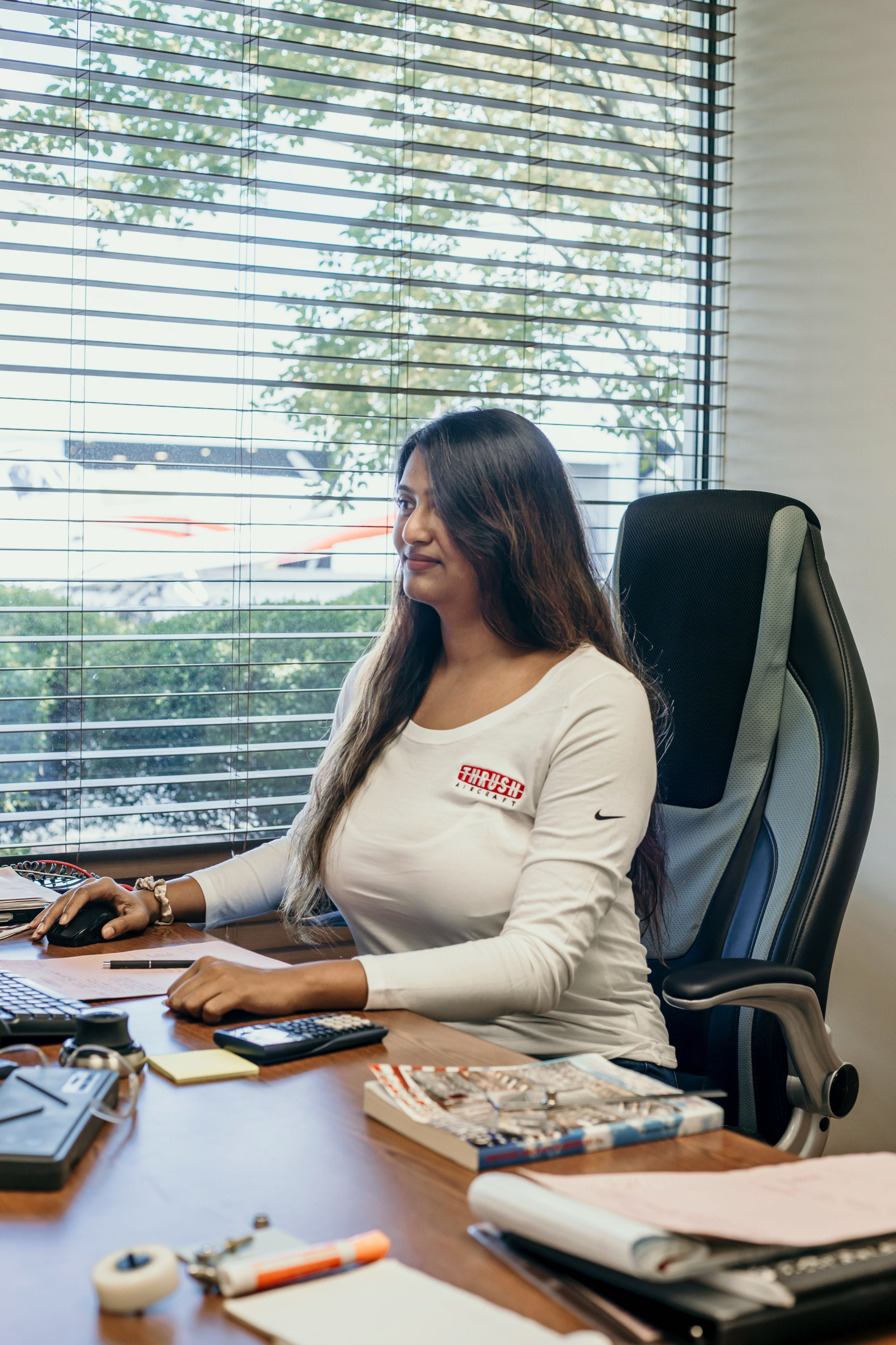 Nike Ladies Core Cotton Long Sleeve Scoop Neck Tee.